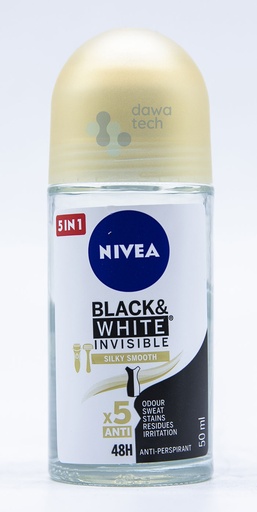 [34610] Nivea Deo Roll Inv B&W Silky Smooth 50ml